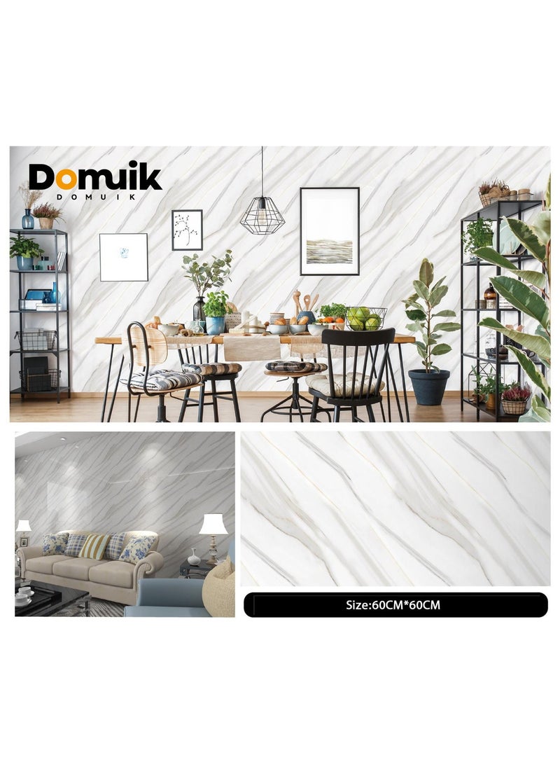 10 قطع من ملصقات جدارية ثلاثية الأبعاد بتصميم رخامي، مقاس 60*60 سم، مقاومة للماء، ذاتية اللصق، ورق جدران منزلي